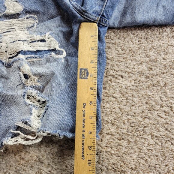 American Eagle Denim Shorts Mens 32 Blue Dark Wash Distressed Denim - Picture 5 of 8